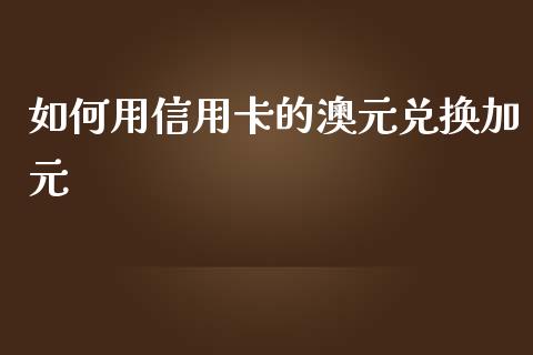 如何用信用卡的澳元兑换加元_https://wap.78312.cn_全球市场_第1张