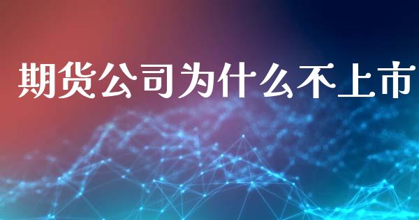 期货公司为什么不上市_https://wap.78312.cn_全球市场_第1张